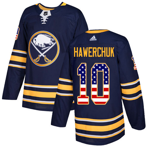 Adidas Sabres #10 Dale Hawerchuk Navy Blue Home Authentic USA Flag Stitched NHL Jersey